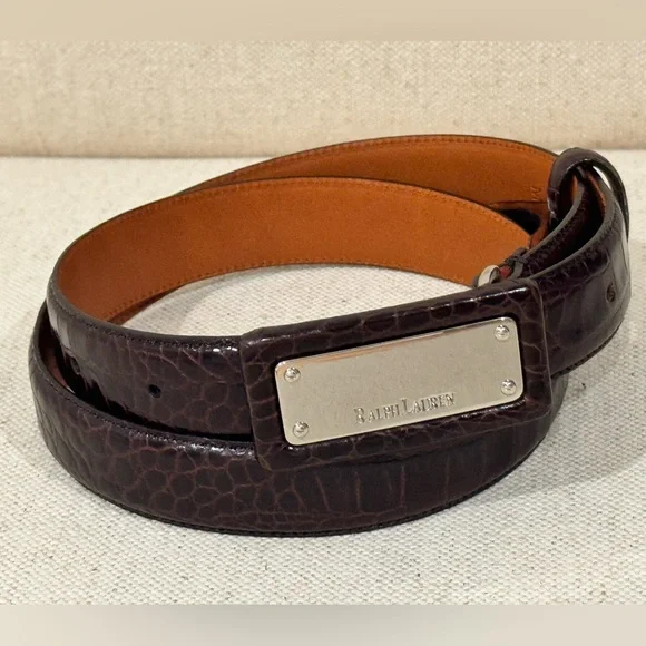 NWOT RALPH LAUREN WOMEN’S LEATHER BELT- SIZE MEDIUM (APPROX. 30” +) Lauren Ralph Lauren Vachetta Oversized Leather Wide Belt  main image 4